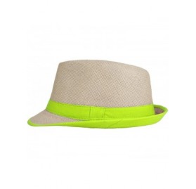 Fedoras Womens Lace Crown Fedora Straw Hat Medium - Green - CO1284W2QDL $9.89