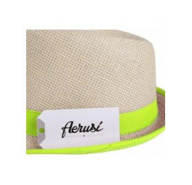 Fedoras Womens Lace Crown Fedora Straw Hat Medium - Green - CO1284W2QDL $9.89