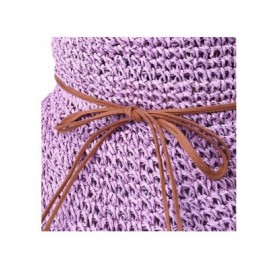 Sun Hats Spring and Summer Beach Cap Women Straw Fisherman Hat Sun Hat (Purple) - Purple - CJ18QOK9GU2 $9.38