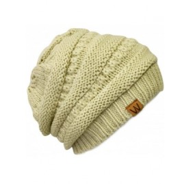 Skullies & Beanies Winter Warm Knitted Infinity Scarf and Beanie Hat - Beige - CT12FLPTG3H $13.90