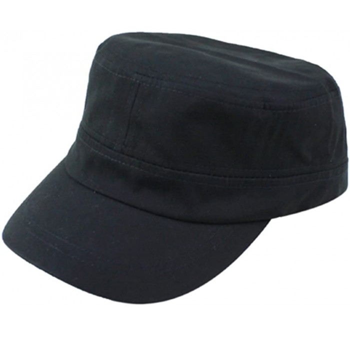 Baseball Caps Fashion Summer Adjustable Army Cadet Military Cap - Black - CC11ZQ295QJ $18.01