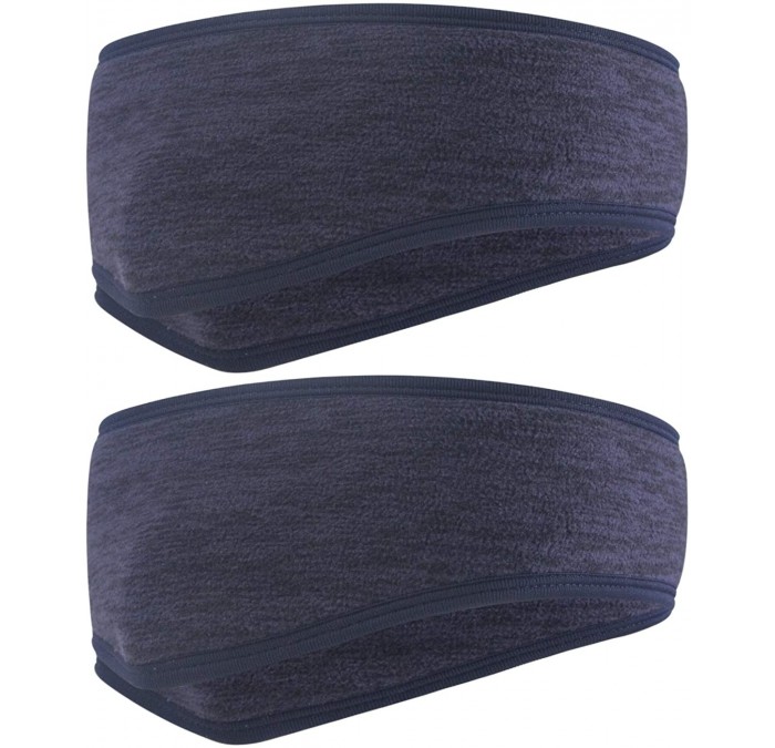 Cold Weather Headbands Ear Warmer 2 Pack Thicken Winter Super Warm Headband Full Cover Muffs - Dark Blue - C918ZLCW2RI $10.58