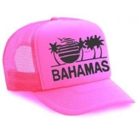 Baseball Caps Neon Bahamas Mesh Trucker Hat Cap 80's - Neon Pink - CS112SZ72NP $17.67