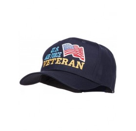 Baseball Caps Wording of US Air Force Veteran with Flag Patched Pro Cap - Navy - CT18CRZW84S $21.27