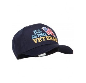 Baseball Caps Wording of US Air Force Veteran with Flag Patched Pro Cap - Navy - CT18CRZW84S $21.27