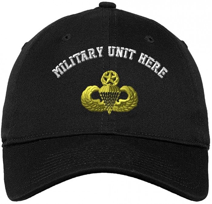 Baseball Caps Custom Low Profile Soft Hat Master Parachutist Embroidery Military Unit Cotton - Black - CH18QYM7ILY $46.39