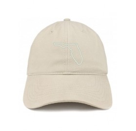 Baseball Caps Florida State Outline State Embroidered Cotton Dad Hat - Stone - CC18G5Z5SZ2 $20.50