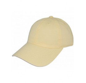 Baseball Caps Cotton Classic Dad Hat Adjustable Plain Cap Polo Style Low Profile Unstructured 1400 - Light Yellow - C612O375E...