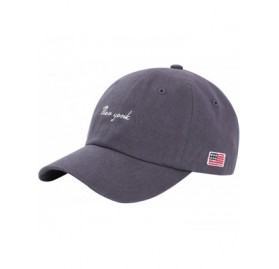 Baseball Caps Embroidered Cotton Baseball Cap Adjustable Snapback Dad Hat - Grey new York - CL18CYQ8KGW $15.78