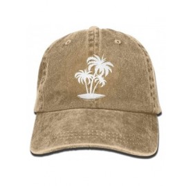 Baseball Caps Baseball Jeans Cap Palm Tree and Tropical Island-1 Men Women Golf Hats Adjustable Baseball Cap - Natural - CY18...