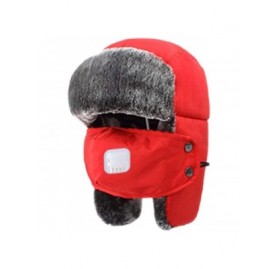 Skullies & Beanies New Winter Trapper Hat Ushanka Russian Style Cap with Ear Flap Chin Strap and Windproof Mask - Red - CA18I...