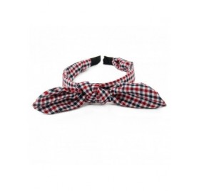 Headbands Wire Bow Plastic Headband With Plaid fabric Pattern Rabbit knot Hairband for Women and Girls - No3(Mixed 6 pcs) - C...