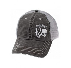 Baseball Caps Mama Bear Women's Embroidered Mom Trucker Hats & Caps - Grey/Black - CZ18ODTH87M $19.73