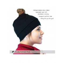 Balaclavas Merino Wool Beanie - Winter Headwear - Perfect for Cold Weather Adventures - Black - CA18LWYK47N $25.25