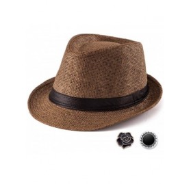 Fedoras 100% Wool Fedora Hat Mens Fedora Hats for Men Trilby Hat Straw Sun Hat Panama Hat - CB18NE8H3T8 $13.65
