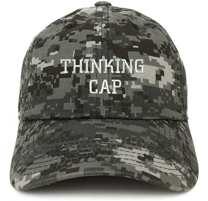 Baseball Caps Thinking Cap Embroidered Dad Hat Adjustable Cotton Baseball Cap - Digital Night Camo - CS18SSDTK8U $33.05
