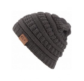 Skullies & Beanies Hat- KIKOY Boy Girls Warm Crochet Winter Wool Knit Ski Slouchy Caps - Brown - CL18I0EO825 $11.25