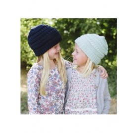 Skullies & Beanies Hat- KIKOY Boy Girls Warm Crochet Winter Wool Knit Ski Slouchy Caps - Brown - CL18I0EO825 $11.25
