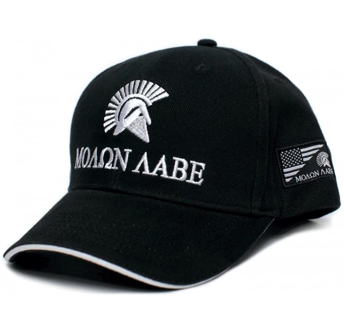 Baseball Caps Molon Labe Come and Take It Embroidered Adult One-Size Baseball Hat Cap Black - CT1875KWWES $18.28