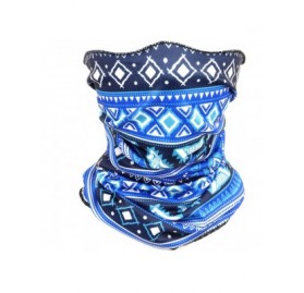 Balaclavas Balaclava Neck Gaiters Face Scarf Unisex Headwear Stretchy Bandana Dust Scarf Headbands - Blue Geometric - C1198SK...