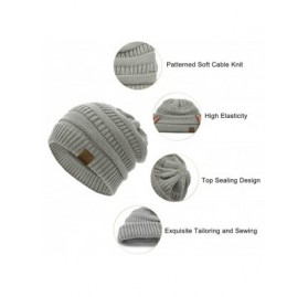 Skullies & Beanies Knit Hats for Women Winter Cozy Chunky Cable Beanie Hat Thick Unisex Warm Skull Caps for Men Gifts - CV18A...