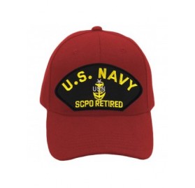 Baseball Caps US Navy SCPO Retired Hat/Ballcap Adjustable One Size Fits Most - Red - CR18OOZ38DQ $23.69
