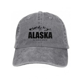 Baseball Caps Unisex Adult Alaska Vintage Adjustable Baseball Cap Denim Dad Hat - Ash - CE18GEG8TRR $10.89