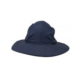 Sun Hats 4 Panel Large Bill Flap Hat - Navy - CO185KXKZN4 $8.23