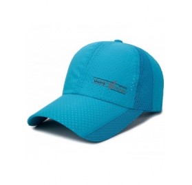Sun Hats Mens Baseball Cap Breathable Sports Hats Quick Dry Running Hat Adjustable - Blue - CJ18EYQKNZE $10.67