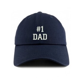 Baseball Caps Number 1 Dad Embroidered Low Profile Soft Cotton Dad Hat Cap - Navy - CV18D556WRW $18.64