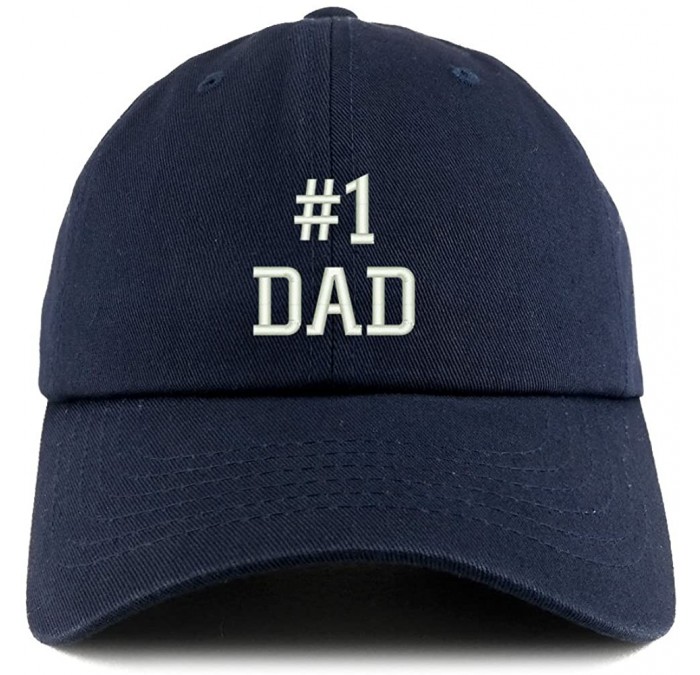 Baseball Caps Number 1 Dad Embroidered Low Profile Soft Cotton Dad Hat Cap - Navy - CV18D556WRW $34.17