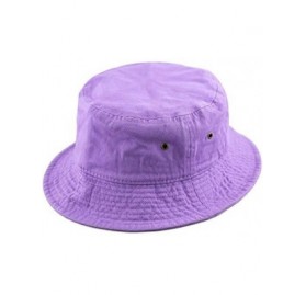 Bucket Hats Unisex 100% Cotton Packable Summer Travel Bucket Beach Sun Hat - Lavender - CW1852DZ05M $13.06