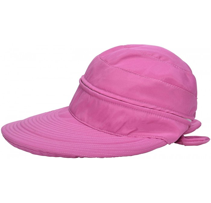 Visors Women's UV Protection Wide Brim Summer 2in1 Visor Sun Hat - Rose - CD12C2831Z5 $27.25
