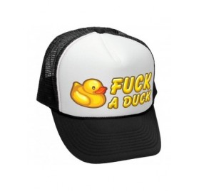 Baseball Caps Fuck A Duck Funny Dare Gag Gift Saying LOL - Adult Trucker Cap Hat - Black - CA12G1J8KNJ $9.65