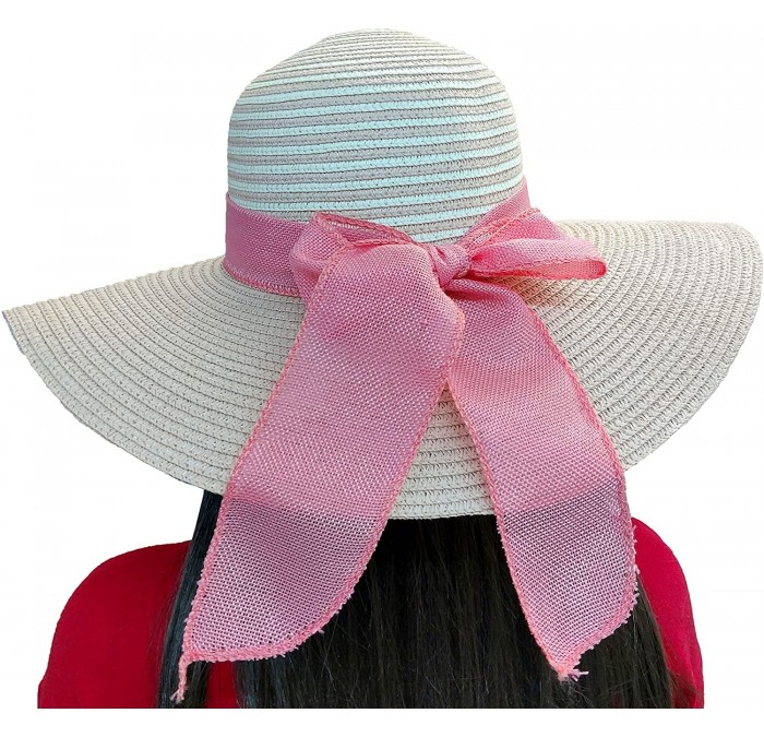 Sun Hats Floppy Stylish Sun Hats Bow and Leather Design - Style C - Rose - C818CLNZ760 $31.01