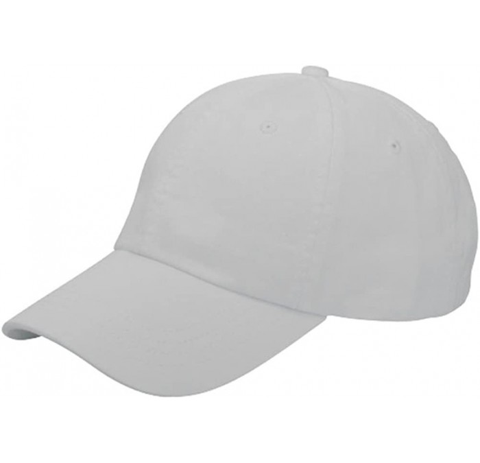 Baseball Caps Low Profile (Unstructured) 100% Organic Cotton Cap Washed - White - CD1107TD88R $10.07
