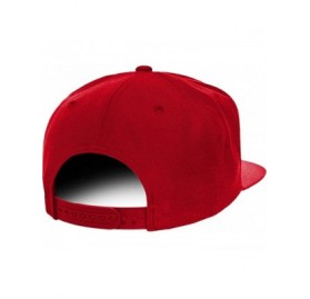 Baseball Caps Flexfit Queen Embroidered Flat Bill Snapback Cap - Red - CP12IZKQDXV $15.68