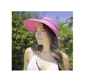 Visors Women's UV Protection Wide Brim Summer 2in1 Visor Sun Hat - Rose - CD12C2831Z5 $12.23