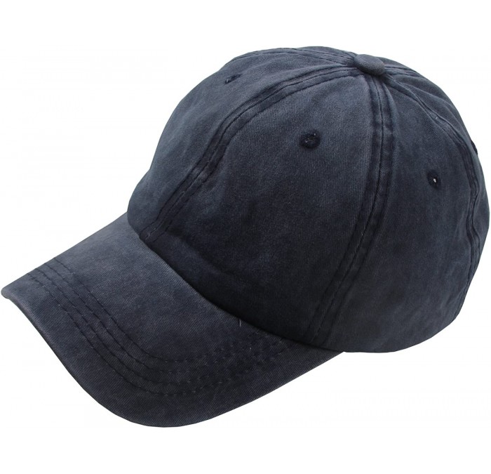 Baseball Caps Cotton Baseball Caps for Men and Women Sun Hat Adjustable Unisex Cap - Navy - CE182LAUNOS $36.21