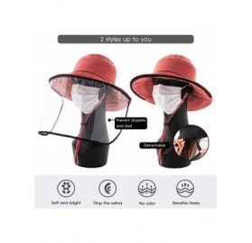 Newsboy Caps Womens UPF50+ Linen/Cotton Summer Sunhat Bucket Packable Hats w/Chin Cord - 00016_red(with Face Shield) - C4196A...