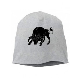 Skullies & Beanies Man Skull Cap Beanie Taurus Zodiac Sign Headwear Knit Hat Warm Hip-hop Hat - Gray - CS18IKASMOI $18.68