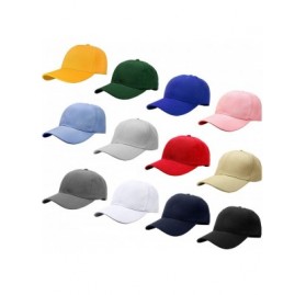 Baseball Caps Wholesale 12-Pack Baseball Cap Adjustable Size Plain Blank Solid Color - Assorted Color Group 1 - C218E5QULET $...
