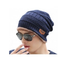 Skullies & Beanies Winter Hats for Women & Men Slouchy Beanie Skull Caps Warm Snow Ski Knit Hat Cap - Navy - C7188HW49DW $11.26