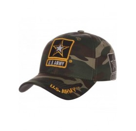 Baseball Caps US Army Official License Structured Front Side Back and Visor Embroidered Hat Cap - Army Camo - CW12EW8I2IT $17.44