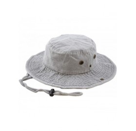 Sun Hats 100% Cotton Stone-Washed Safari Wide Brim Foldable Double-Sided Sun Boonie Bucket Hat - Pigment - Grey - CR18R4ZMRON...