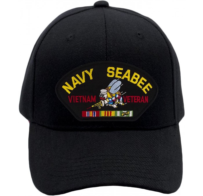 Baseball Caps US Navy Seabee - Vietnam War Veteran Hat/Ballcap Adjustable One Size Fits Most - Black - C91888RQ6KG $22.59