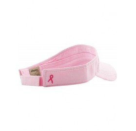 Baseball Caps Womens Baseball Cap High Ponytail Bun Half Visor Adjustable Athletic Hat - Breast Cancer Pink Ribbon - Pink - C...