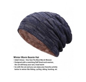 Skullies & Beanies Winter Beanie Scarf Warmer Fleece - Navy Blue - CC18LI3R2D9 $10.43