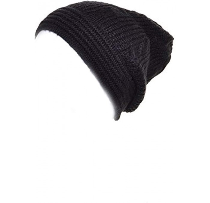 Skullies & Beanies an Unisex Fall Winter Beanie Hat Cable Knit Patterns Urban Wear Men Women - Black Cable - CG12O46WC53 $18.86