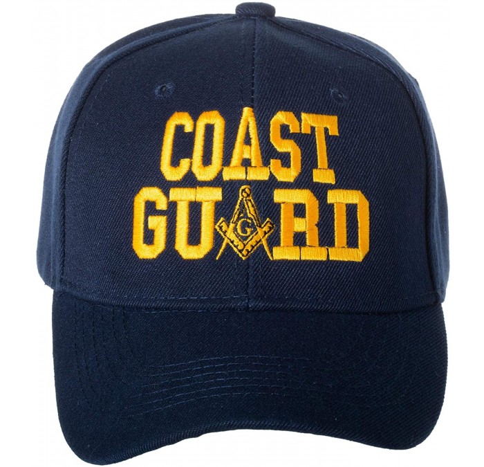 Baseball Caps United States Military Masonic Square and Compass Embroidered Baseball Cap - Coast Guard / Navy - C218R95LYEI $...
